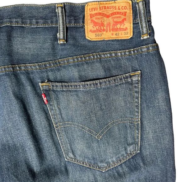 Levi’s Strauss & Co 569” Men Jeans Blue 42X32 regular fit - Picture 3 of 8